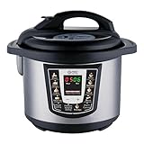 TZS First Austria - Elektro Schnellkochtopf 6L mit 9 Auto-Programmen - Multikocher 1000W Multicooker als Reiskocher, Dampfgarer, Crock Pot etc. - Elektrischer Multivarka Druckkochtopf inkl. Rezeptheft
