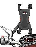 Grefay Motorrad Handyhalterung Universal Smartphone Halterung für Motorrad Rückspiegel 360°Drehbare für 3,5-6,5 Zoll Smartphone