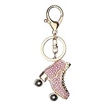 Frauen Mädchen Schlüsselanhänger Kreative Rollschuhe Form Strass Anhänger Schmuck Schlüsselanhänger Tragbarer Hängender Schlüsselhalter Zubehör Handtasche Tasche Charm Dekor Ornament