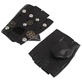 SOPOTUTU Punk Stil Halbfinger Handschuhe Nieten Motorradfahrer Handschuhe Atmungsaktiv Flexibel für Damen und Herren Fahr und Performance Schutzhandschuhe