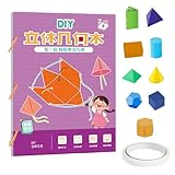 Nexusectar Mathematik Geometrie Buch,3D Geometrie Lernbuch Mit 9/12/15 Körpern | Interaktives Spielzeug Für Vorschule Kindergarten Schüler Anfänger Hauslehrer