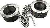 YAXZA 2 cm Dick Metall Fußfesseln mit Metallkette, Fetisch-Sklaven-Bein-Rückhaltesystem, schweres Edelstahl-Fußschloss SM Bondage Set Fetisch Sklave Folter Erwachsene Spiele for Paare