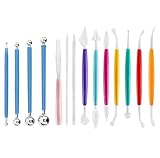 Klways Modellierwerkzeug Fondant Set, Ton Werkzeug Multifunktionales Torten Dekoration Set, Kuchenmodellierwerkzeuge für Backen,Dekorieren von Kuchen, Ton Keramik schnitzen, Herstellen Fudge