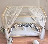 Baby Fancyroom Betthimmel für Hausbett Kinderbett, universell, Premium Tüll, 2-teilig, Hausbetthimmel, Bettvorhang (Ecru, 300cm)