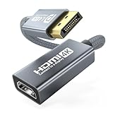 DisplayPort auf HDMI Adapter 4K 60Hz,DisplayPort auf HDMI Monitor Unidirektionaler DP Stecker auf HDMI Buchse Konverter mit VRR G-Sync FreeSync Kampatibel für Desktop,Laptop,Grafikkarte,HP,Dell