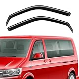 GEARMONSTER Windabweiser kompatibel mit VW T5 T6 2003-2024 Autofenster Regenschutz Regenabweiser Integrierte Deflektoren Integrierter Windabweiser, 2 Stück, Schwarz