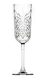 Der-Porzellan-Laden by Pasabahce Timeless Sektgläser 175ml, 4er Set, Champagnergläser aus Kristallglas, Facettenschliff, spülmaschinengeeignet