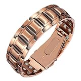 Jeracol magnetische Armbänder für Herren, 3x ultrastarke Magnete 99,99% massives Kupfer, verstellbare Größe und Schmuck-Geschenkbox