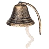 Antike Bronze-Schiffsglocke, Vintage-Metallglocke für Zuhause und Außenbereich, rustikale nautische Dekoration