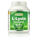 L Lysin Kapseln Hochdosiert - L-Lysin mit 900mg pro Tag (120 vegane Kapseln) - Immunsystem & Lippenkribbeln - Aus pflanzlicher Fermentation - natürlich ohne Zusätze, laborgeprüft - Greenfood