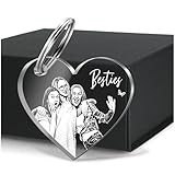 CHRISCK design Schlüsselanhänger mit Foto und Gravur - Herz – Personalisiertes Geschenk für Partner, beste Freundin o. Familie – Individuelles Fotogeschenk für Besties Sie und Ihn