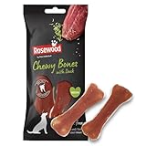 Rosewood Kauknochen aus Rosenholz mit Entengeschmack für mittelgroße Hunde - Rinderhaut-Kauleckerlis mit Ente, Zahnpflege, Getreide- und Glutenfrei, Ohne Künstliche Zusätze, 80 g