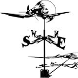 Sisdffaaa Weathercock Edelstahl-Wetterhahn, Garten, Retro-Segelboot, Kriegsschiff, Piratenschiff, Wetterhahn, kreativer Gartenpfahl, Wetterfahne (Farbe: B) (L) (H)