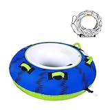 Mesle Funtube Ringo 54', Set mit Leine, 1-2 Personen Donut Wasserreifen aufblasbar, Towable Tube für Kinder & Erwachsene, Wasser Schleppring für Boot & Jetski, Wasserreifen zum Ziehen