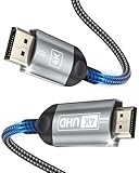 Nersligek 4K DisplayPort zu HDMI Kabel 1M, DP zu HDMI Stecker UHD 4K@30Hz/2K@60/1080P@120 Nylon DP zu HDTV Uni-Direktionales Kabel für Dell, Projektor, Desktop, AMD, NVIDIA, Lenovo, HP, ThinkPad