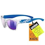 uvex Unisex Kinder, sportstyle 508 Sonnenbrille, clear blue/blue, one size