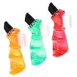 Gatuida 3Stücke Prothesenbürsten Reinigungsbürsten für Zahnersatz Doppelseitige Bürsten und Haushaltszubehör zur Mundpflege