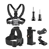 Body Mount Chesty – Brustgeschirr-Halterung, Action-Kamera-Set mit J-Haken, bequemes Handy-Halterungs-Set für Laufen, Schwimmen, Outdoor, für Kamera, verstellbarer Action-Brustgurt