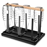 Flaschenhalter für SodaStream, 6-er Flaschenständer btropfgestell Flaschen Metall Abtropfgestell Flaschen Tassenhalter mit Abtropfschale für Flaschen und Tassen (Schwarz)