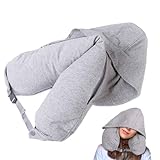 Reise-Nackenkissen, befüllbares Flugzeug-Reise-Nackenkissen für zusätzliches Gepäck, weiche verstaubare Aufbewahrungstasche zum Schlafen, Pendeln, Hotel, Camping, Flugzeug, Zuhause