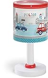 Dalber Kinder Tischlampe Nachttischlampe kinderzimmer Polizei Feuerwehrmänner Autos Police, 60611, E14, Blau