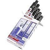 edding 3000 Permanentmarker - schwarz - 10 Stifte - Rund-Spitze 1,5-3 mm - schnell trocknender Permanent Marker - wasserfest, wischfest - für Karton, Kunststoff, Holz, Metall - Universalmarker