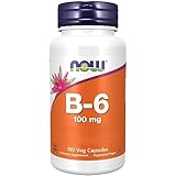 Now Foods, Vitamin B6 (Pyridoxin), 100 vegane Kapseln, 100mg Vitamin B6 je Dosis, Glutenfrei, Sojafrei, GMO frei, Geschmacksneutral