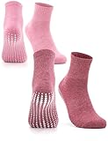 Occulto Damen Stoppersocken 80% Baumwolle 2-4 Paar (Modell: Madeleine) 2 Paar| Pink,Rot 39-42