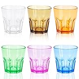 6 Stück Kunststoffbecher Bunt, Kinderbecher Plastik, 5.63 OZ Hochwertige Kunststoff Trinkgläser Set, Wiederverwendbar und Spülmaschinenfest Trinkbecher für Daheim Party Büro Camping, 160 ml Farbe