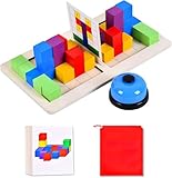 Holzwürfel, Iq Puzzle, Quadratische Würfelpuzzle, Puzzle Bauwürfel Gesichter, Wooden Express Toy, Bausteine Spielwaren Montessori Toy mit 36 Smarte Cards Teile Puzzles Gehirn Training Intelligenz