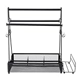 BBQ -Gewürzhalter, Grill Caddy mit Papierhandtuchhalter, Kochregal Im Freien mit Griff - 4 Fächer für Grillgewürze, Campingplatten, Utensilien, Servietten und BBQ -Werkzeuge