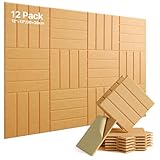 Soundsbay 12 Stück Akustikpaneele Selbstklebend, Akustikplatten aus Polyester zur Schalldämmung, 30×30×0.9cm, Schallschutz Schallabsorber für Effektive Akustikbehandlung und Stylische Wandgestaltung