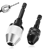 2 STK Schnellspannbohrfutter, Schnell Bohrfutter Adapter, Keyless Bohrfutter, 1/4' Sechskantschaft Bohrer Adapter, Schnellwechsel Bohrfutteradapter für Schlagbohrmaschine, 0.3-6.5mm, 0.3-3.6mm