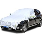 Konnfeir Hälfte Autoabdeckung mit Baumwolle Windschutzscheibe Sonnenschirm Autohülle Auto Halbgarage Abdeckung Wasserdicht Staubdicht (MPV)
