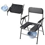 AIRM HEALTH Toilettenstuhl Krankenstuhl WC-Stuhl mit Toiletteneimer für Behinderte Person Mobilität Nachtstuhl mit gepolsterter Sitzplatte für Senioren und Schwangere (8234)