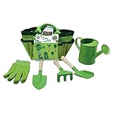 PLANETE PLANTE - 6-teiliges Gartentasche-Set - Gartenwerkzeuge - 170064 - Metall - Garten - Natur - Pflanze - Blumen - Schaufel - Rechen - Gießkanne - Handschuh - Kinderspiel - Ab 3 Jahren