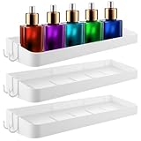 LOLYSIC 3 Stück Badezimmerregal Ohne Bohren Weiß, Duschregal mit Abnehmbar Haken, Badezimmer Regal Organizer Badeutensilien Halterung, Selbstklebender Duschablage, Wandregal für Badezimmer und Küche