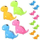 TOVINANNA 12 Stück Pack Manuelle Bleistiftspitzer mit Handkurbel Bunte Cartoon Dino Anspitzer aus Kunststoff und Metall Verstellbare Spitze für Schüler und Büro