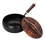Cast Iron Pan with Lid, Nonstick & Uncoated Cooker, Hand-Forged Japanese Iron Pan for Healthy Cooking, Thick Irons Pot for Most Stovetops (Hammer,30cm)