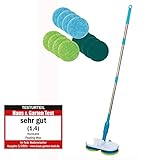 Hurricane Floating Mop Set - zum Wischen, Schrubben und Polieren - kabellos rotierender Reinigungsmopp inkl. 4 Mikrofaserpads, 4 Scheuerpads & 4 Polierpads - elektrischer Mopp