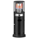 BIGHORN Terrassenheizer Gas Heizung Outdoor Zylinder Heizung BIGHORN Gas Patio Heizung Portable Propan Patio Heizung Transporträder Umkippsicherung 6 KW Outdoor Commercial Patio Heizung
