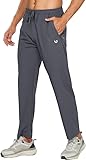 NORTHYARD Herren Trainingshose Winter Thermo Laufhose Fleece Gefütterte Jogginghose Lang Warme Hose Wasserdicht Outdoor Sporthose mit Reißverschlusstaschen Dunkelgrau L