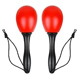 A-Star kleines Eier-Maraca-Paar aus Kunststoff – 12 cm Shaker-Rassel, Percussion-Rhythmusinstrument – Rot