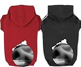 OWBB® 2 Stück Mittlerer Hund Kapuzenpullis Set, Hunde Hoodie warm,Bekleidung Fleece Sweater Hundepullover Baumwolljacke Shirt von XXL bis 9XL（Schwarz+Rot/4XL