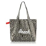 TAIHOBO Tasche Leopardenmuster, Strandtasche 33×52cm mit Großer Kapazität, Mode Leo Tasche, Tote Bag Damen für den Sommer, Beuteltasche Damen für Strand Reisen Urlaub und Shopping