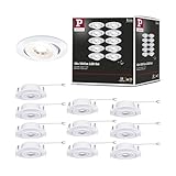 Paulmann 99995 LED Einbauleuchte 3-Step-Dim 10er-Pack schwenkbar 82mm 70° 10x4,8W 10x450lm 230V 3000K Weiß