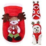 Haustier Weihnachtskostüm, Hundekostüme Weihnachten Elchkostüm Weihnachten Hundekleidung, Weihnachten Katzen Kleidung mit Rentiergeweih Haustier Kleidung Weihnachten für Kleine Hunde Katzen(L)