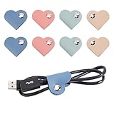 NICENEEDED 8 Stück Leder Kabel Organizer Heart Management Kopfhörer Wickelaufwickler Kabelbinder Halter Kabelaufwicklung Für Kopfhörer