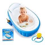 Locisne Aufblasbare Baby Badewanne Kinder Schwimmbad Jungen Air Bäder Summer Schwimmbecken, Anti-Rutsch Pool faltbar für unterwegs Baby chwimmbecken Badewannensitz Stuhl für 0-3 Jahre