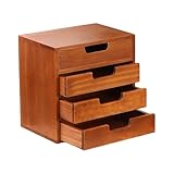 JISADER Schreibtisch Organizer mit Schubladen, Holztischplatte, Aufbewahrungsschubladen, Aufbewahrungsschrank,